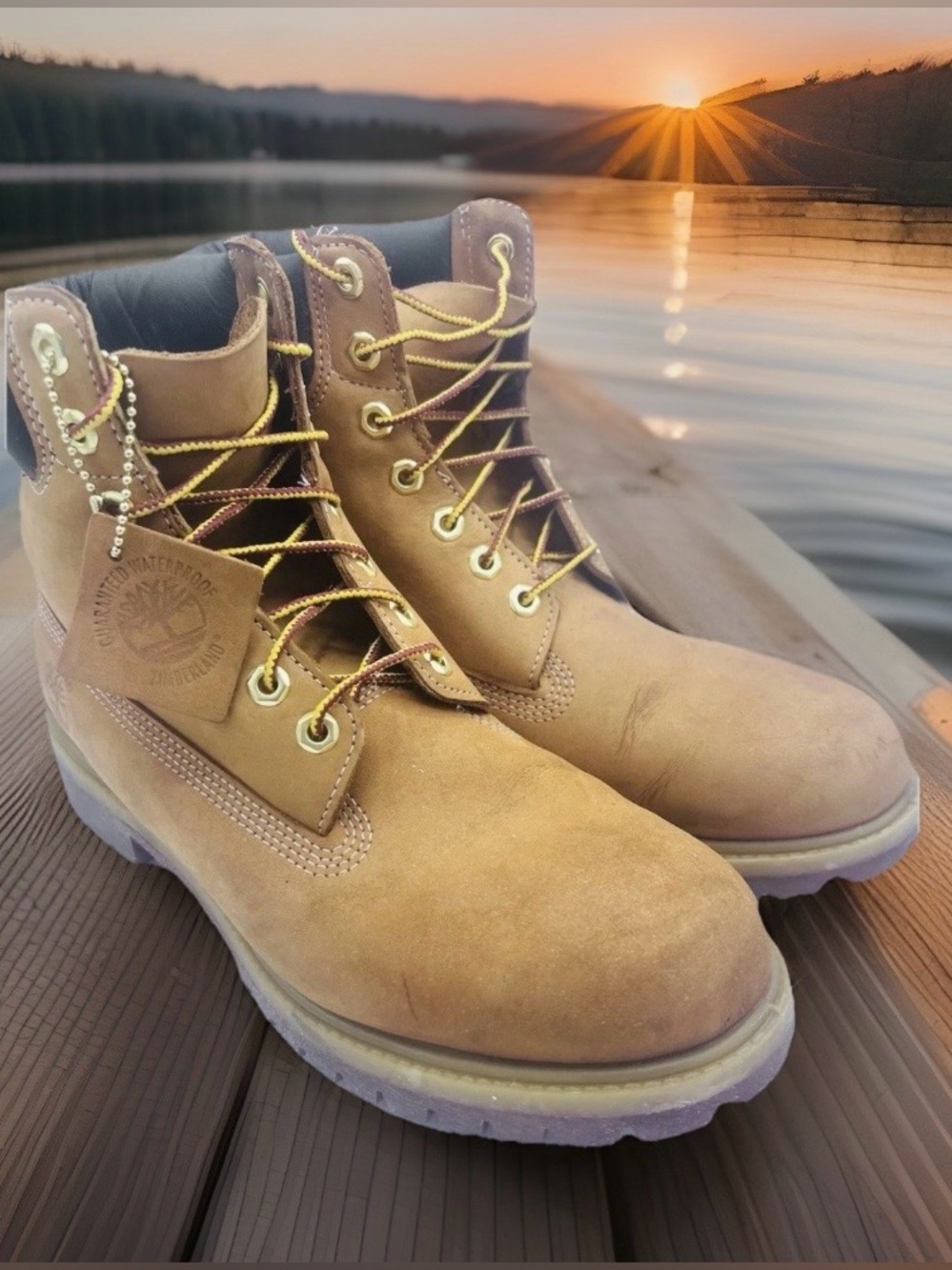 Timberland Men's 10061 Premium 6-Inch Waterproof Leather Boot Wheat Nubuck 9.5M